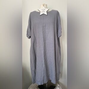 notPERFECTLINEN Women’s Muted Gray Lagenlook Dress